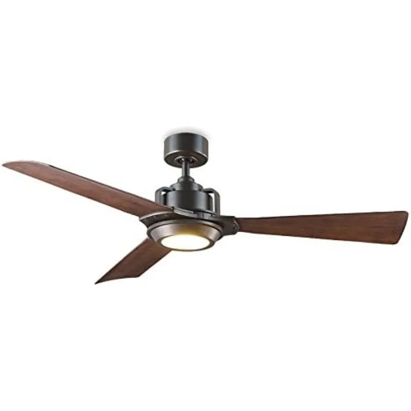 FR-W1817-56L-OB/DW مروحة سقف معاصرة وحديثة مقاس 56 بوصة من المجموعة المظلمة، مسافة شفرة 56 بوصة.