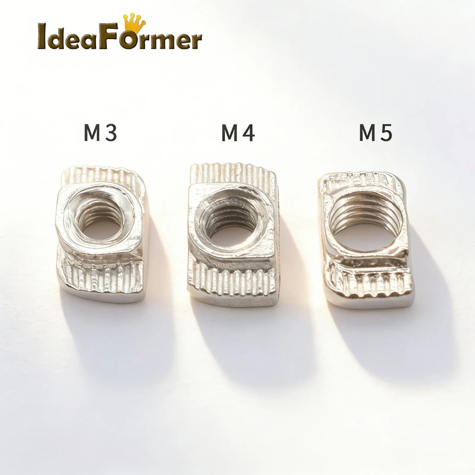 50Pcs T2020 T-Nuts – M3/M4/M5 Nickel-Plated Carbon Steel Connectors for 3D Printer T2020 Profile Frames