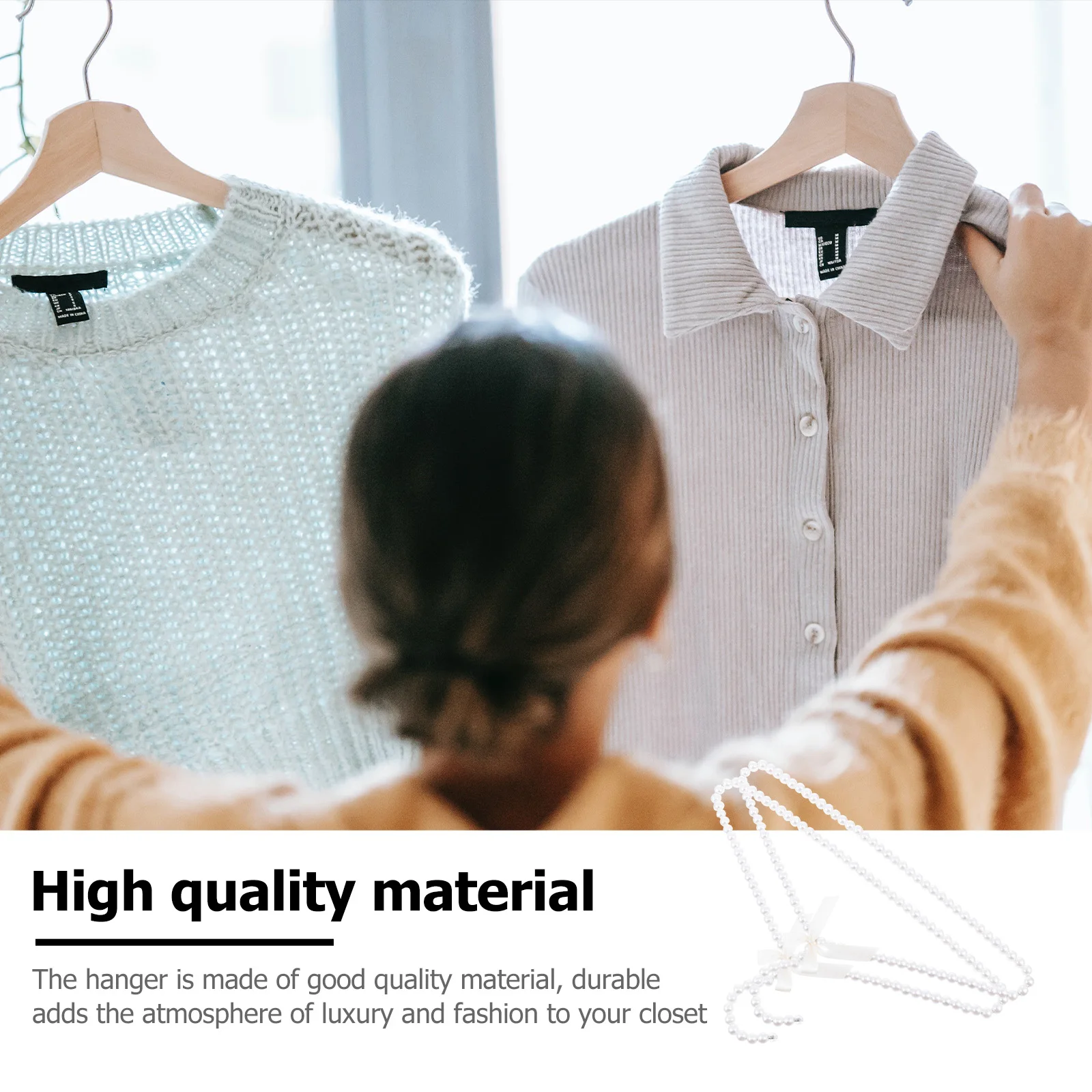 

2pcs Pearl Bowknot Hangers Creative Clothes Hangers Home Use Coat Decorative Hanger For Dresses Suits Jackets Skirts