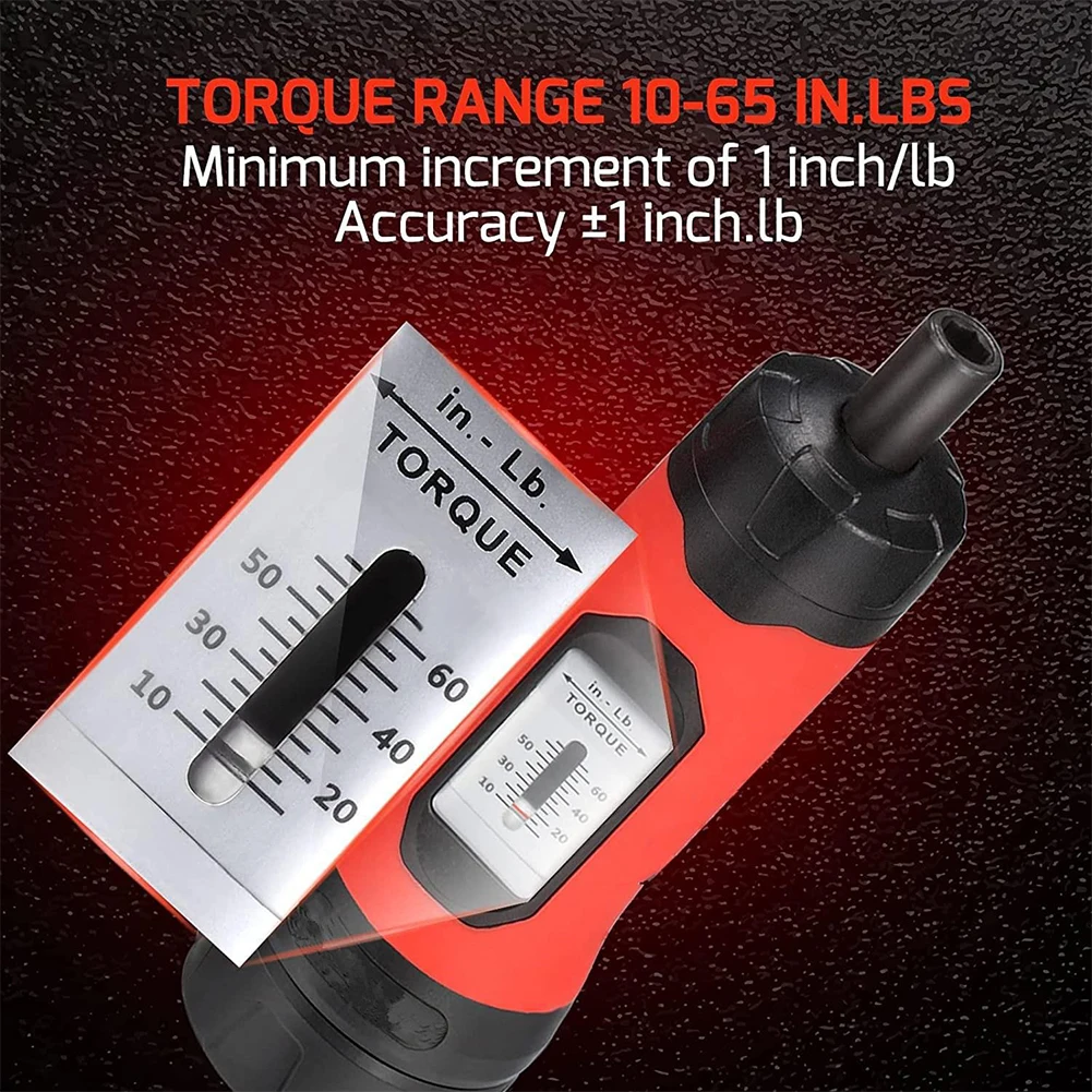 Torque Wrench Screwdriver 1/4Inch Drive Magnetic For Electrical Light Industrial 10-65In.lb 40x160mm Hand Tools Accessory