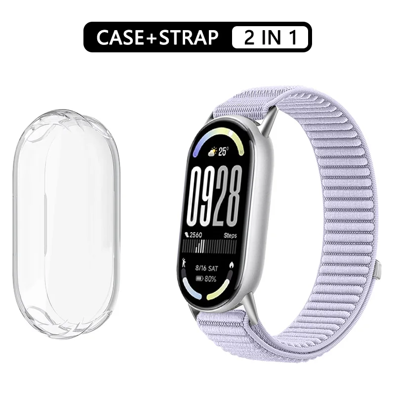 Nylonarmband + Schutzhülle für Xiaomi Mi Band 10, 9, 8, NFC-Sportarmband, elastisches Handgelenksband, Xiaomi Smart Band 9, 8, 10 Zubehör. – Detail 2