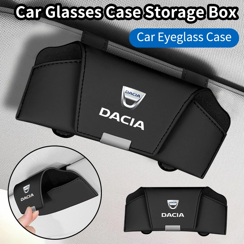 Magnetic Car Visor Sunglasses Storage Box Glasses Holder Stickers For Dacia Duster Logan Sandero Lodgy Dokker Sandero Stepway
