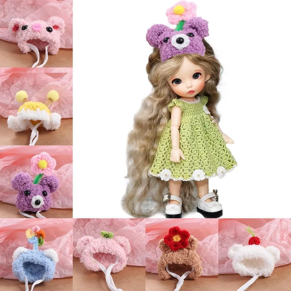 Doll Accessories Plush Hamster Cap Hand Crocheted Cute Cotton Doll Hat Lovely Mini Doll Hat As Kids Gift