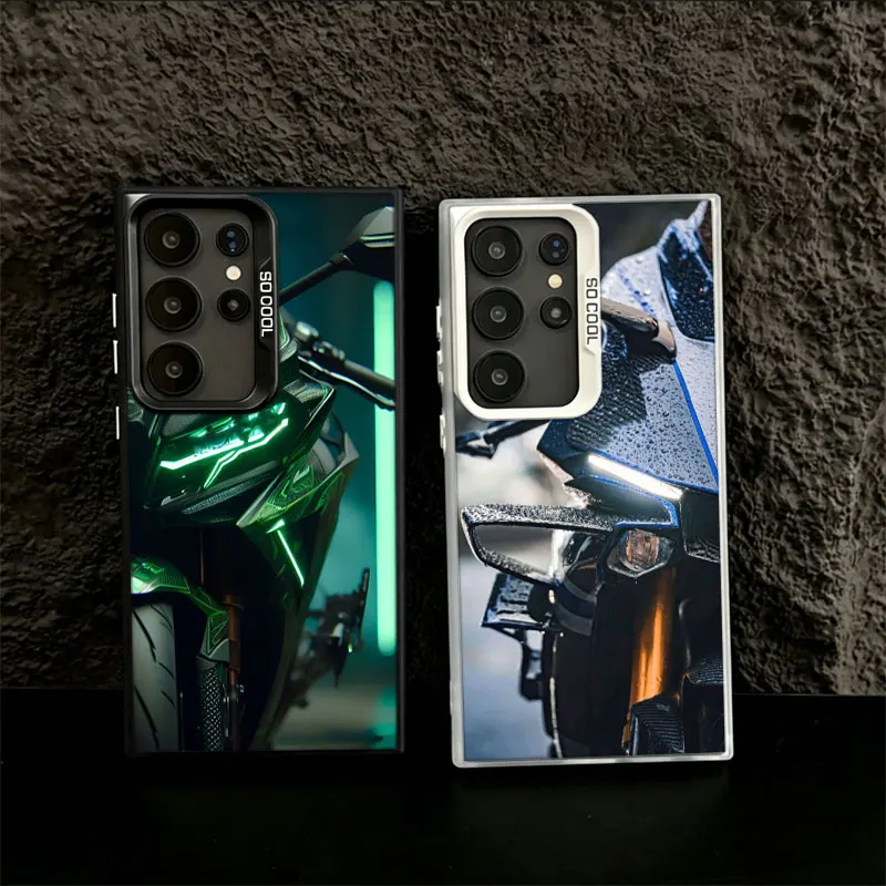 Luxury Car Motorcycle H2R Phone Case for Samsung S26 Edge S25 Ultra S24 FE S23 FE S22 Plus Galaxy S21 S20 Cover Back Anti-fall P