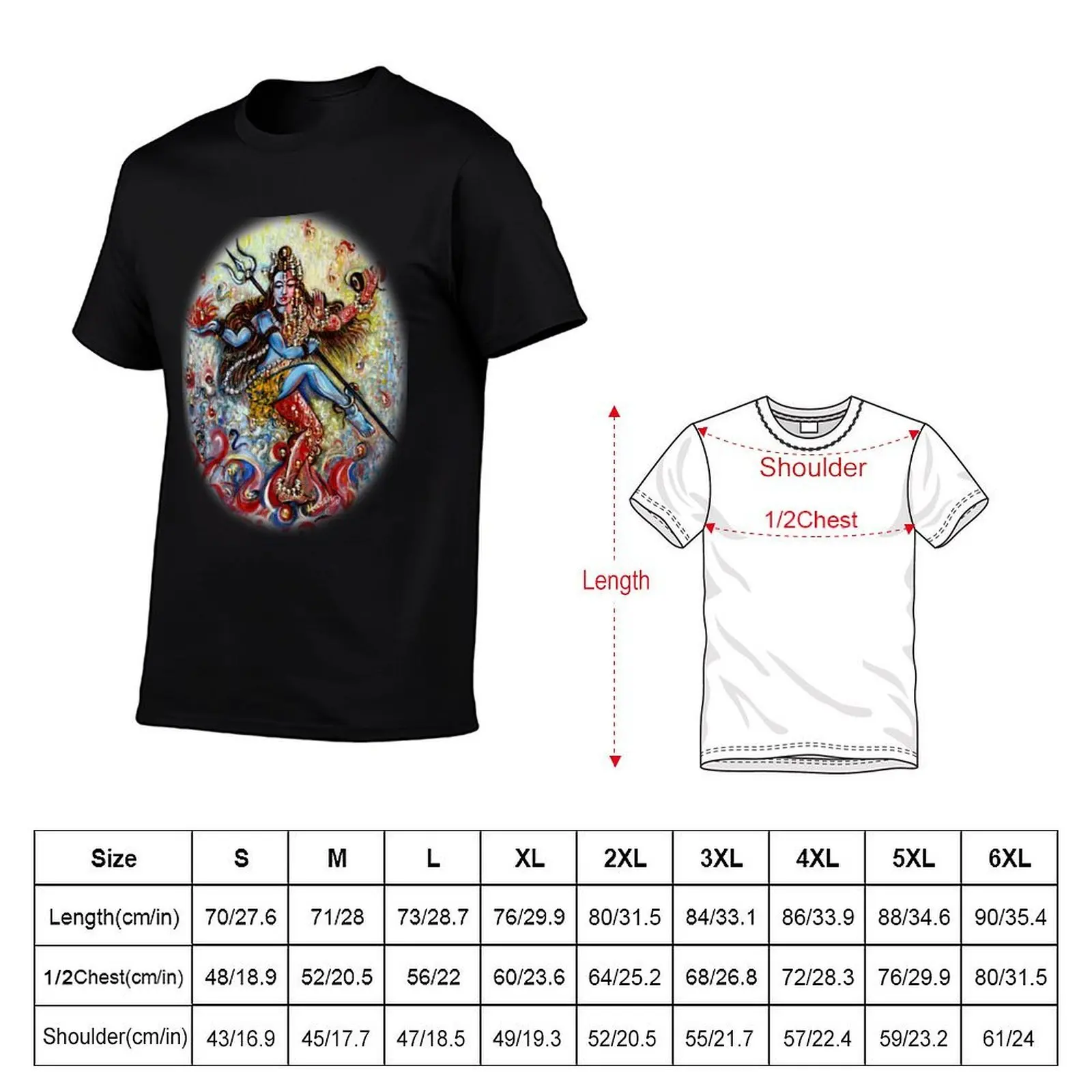 Shiv Shakti T-Shirt Simple Solid Color Crew Neck Tee
