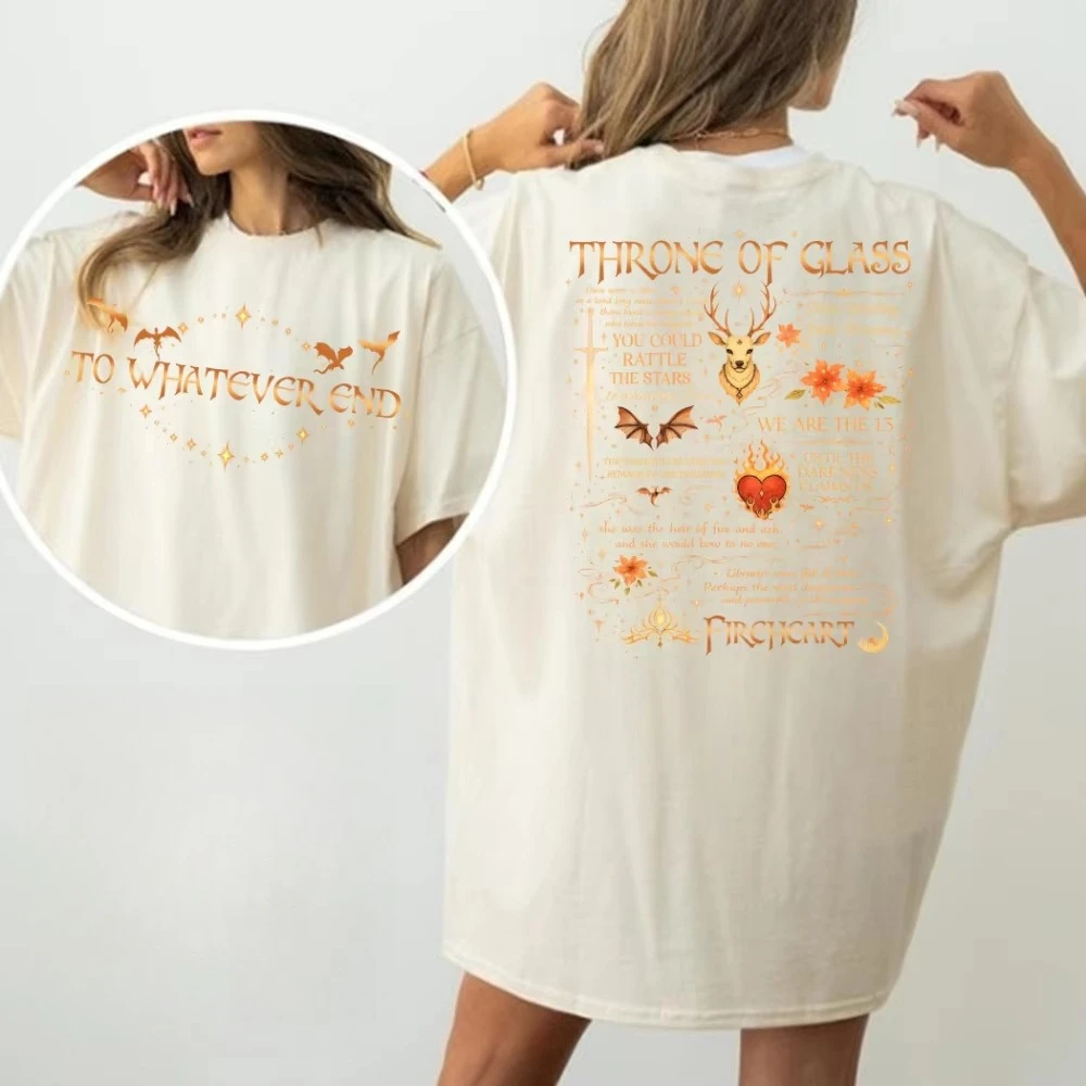 Bookish Aesthetic Printable Design T Shirts Throne of Glass Aelin The Thirteen T Shirt SJM Inspired Fan Art Fantasy Reader Tee