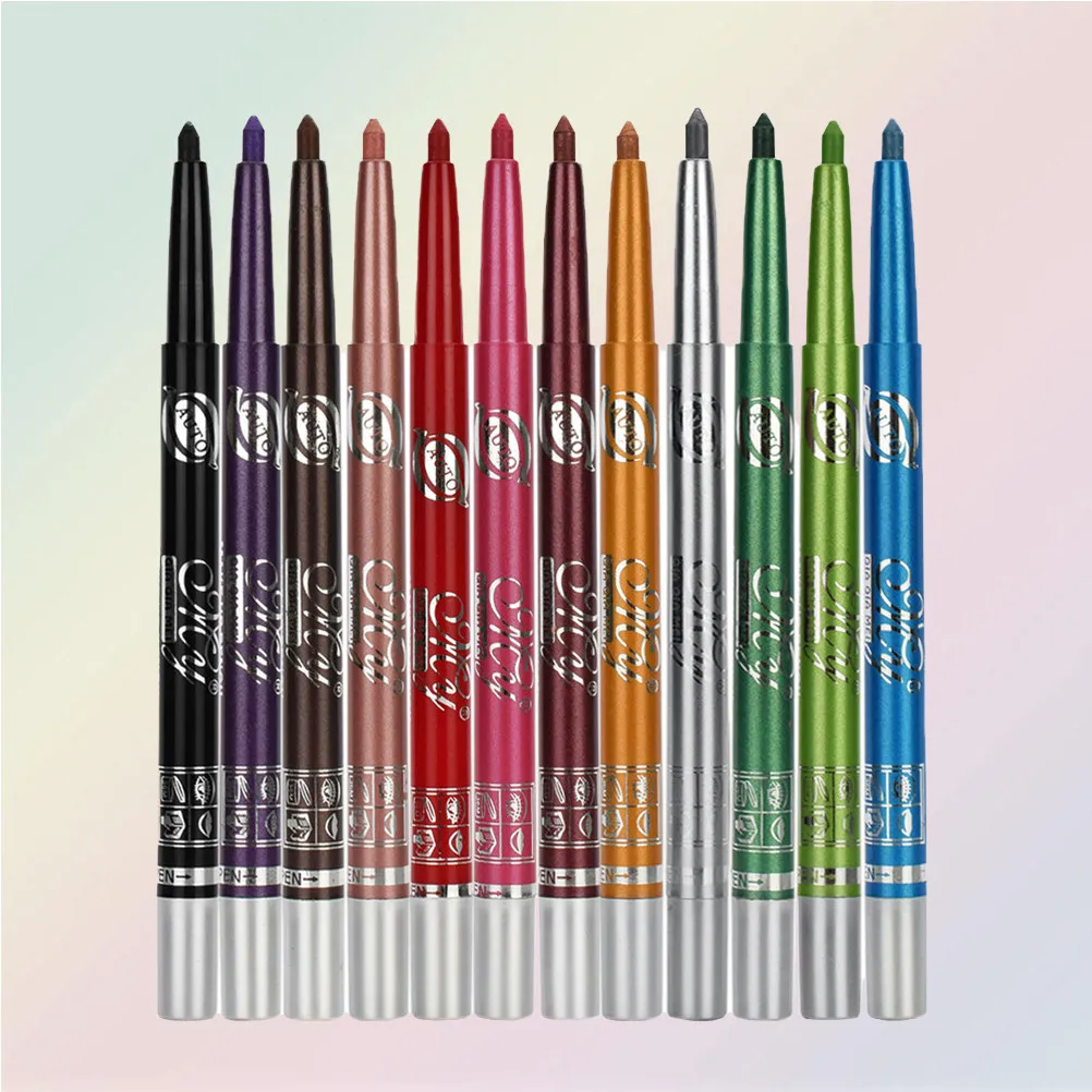 

12Pcs Eyeshadow Pen Waterproof Smudge Proof Shine Soft Smooth Formula Lightweight Gentle on Eyes Eye Shadow Pen Set