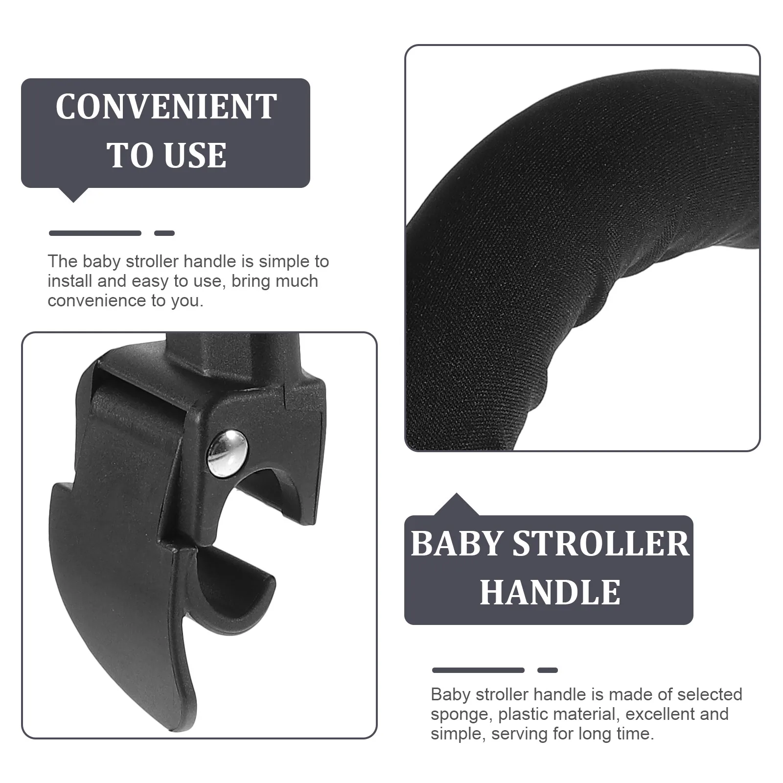 

Baby Stroller Handle Extension Adjustable Lengthened Armrest for Toddler Strollers Accessories Plastic Safe Simple