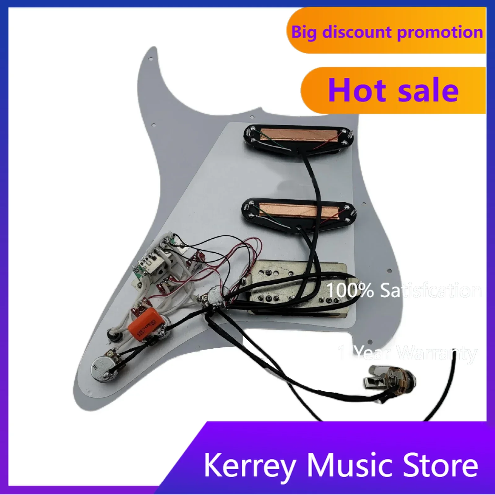 

Prewired loaded Pickguard Guitar Pickups Humbucker Pickups Alnico 5 HSS Wiring Harness Push-Pull Single Cut Set For /Guitar