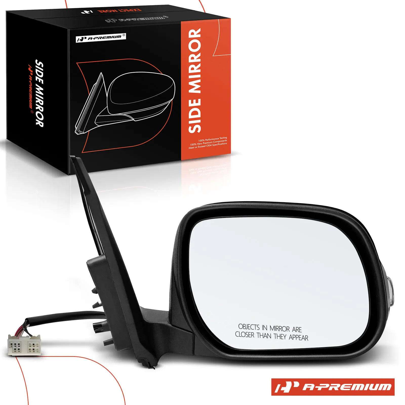 A-Premium Passenger Side Power Door Mirror for Toyota RAV4 2009 2010 2011 2012 Manual Folding Turn Signal Light Heated Black
