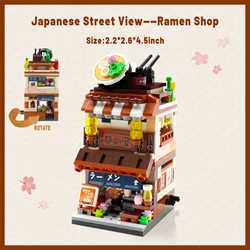 412PCS Japanese street view ramen house building blocks house toys mini store building blocks display building toys