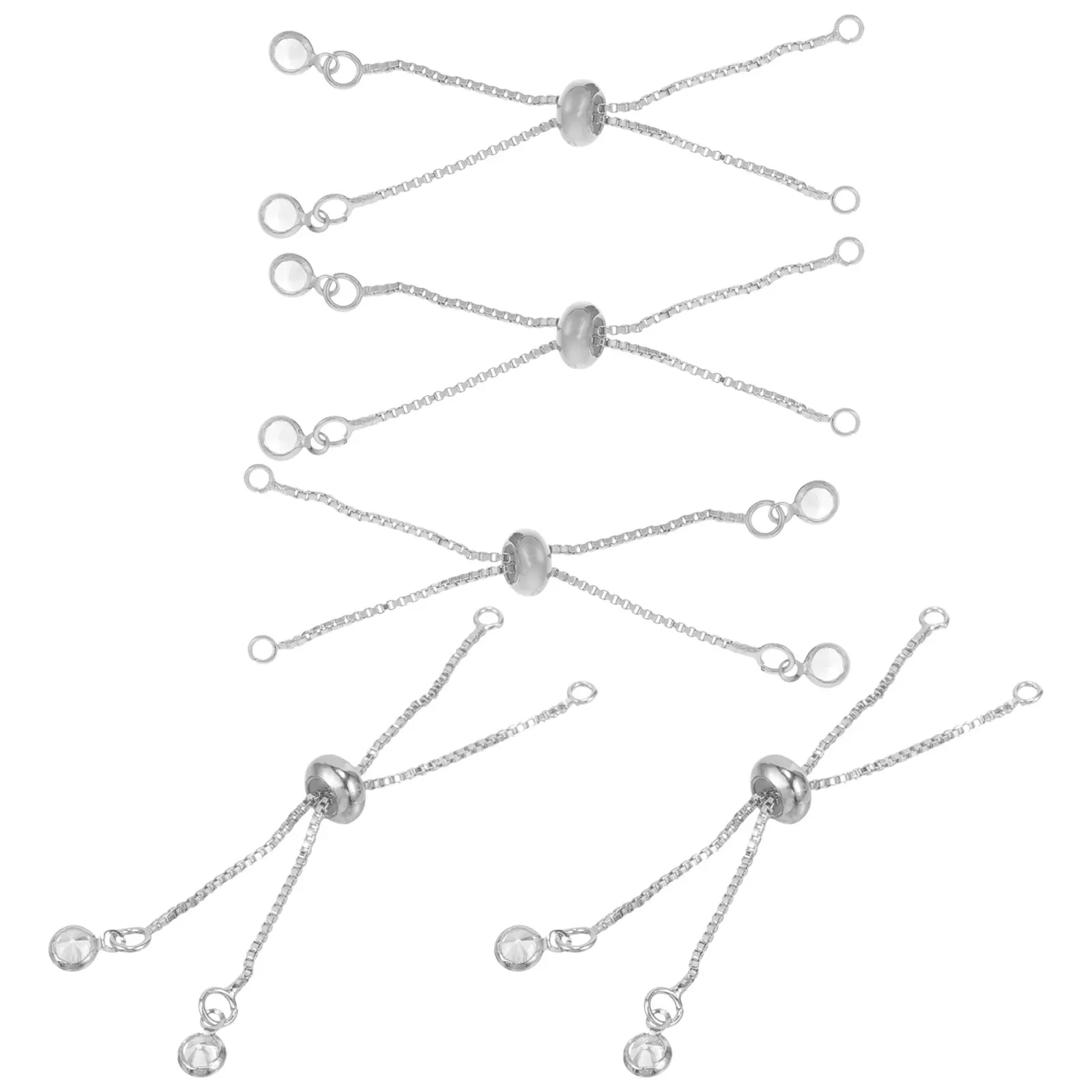 

5 Pcs Bracelet Buckle Extension Chain Jewelry Extenders for Bracelets Making Necklaces Slider Chains Adjustable Connector