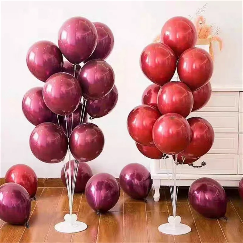 5Pcs 5/10/12Inch Thick Cherry Red Balloon Valentine\'s Day Wedding Room Balloon Decoration Double Layer Pomegranate Red Balloon