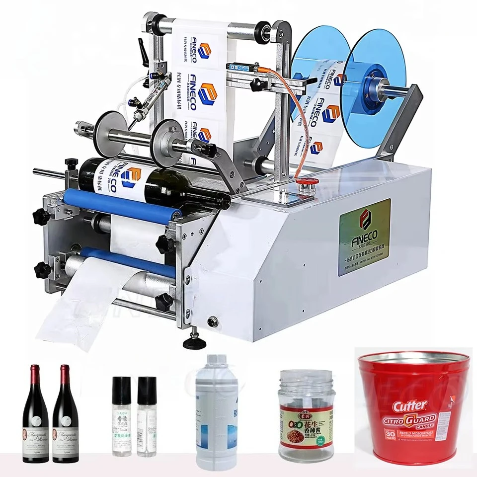 

Semi-Automatic Labeling Machine Beverage Food Cosmetics Wine Bottle Sticker Label Small Manual Labeling Machine