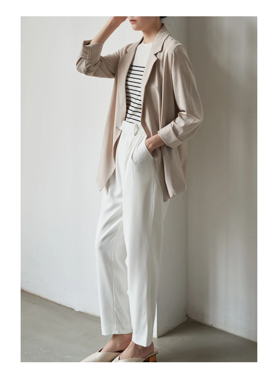 LIMONN Design Sensual Thin Air Conditioning Peach Color Suit Jaet Casual Commute Sle Spring Summer New Arrival Women's Fa...