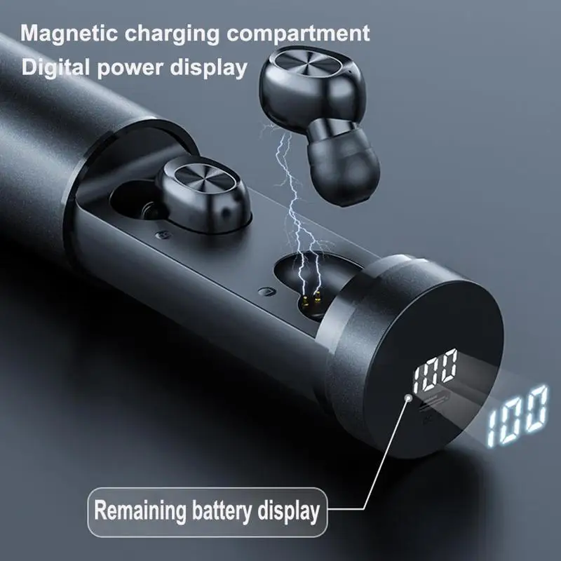 سماعات تيسدين بلوتوث مع شاشة رقمية واللمس ، الأذن المزدوجة ، الرياضة ، TWS5.0