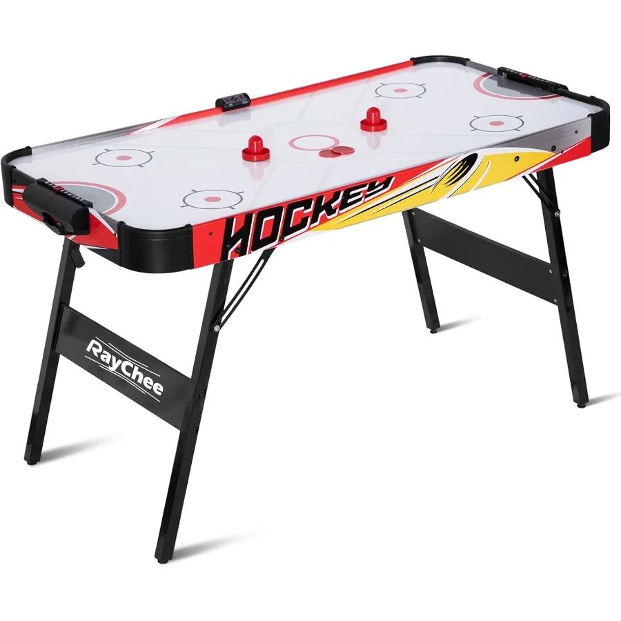 

58 Inch LED Folding Air Hockey Table for Family Fun and Home Game Room: Portable Foldable Sports Hockey Game Set with 2 Pucks 2