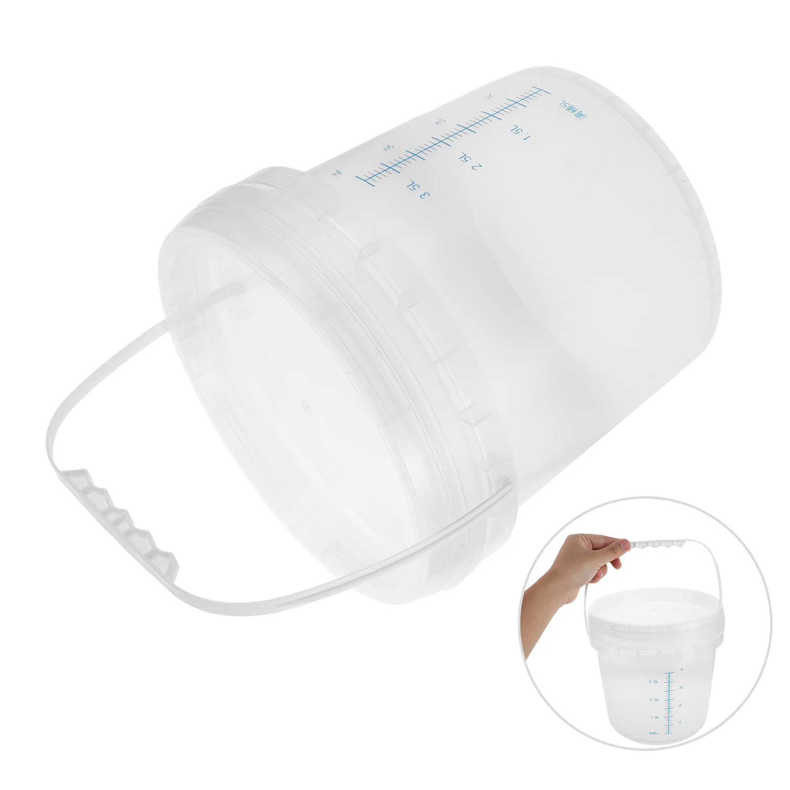 

1pcs Thickened Food Grade Plastic Bucket 5L Transparent Measurement Sealing Storage Container for Medical Kitchen Cleaning Urine