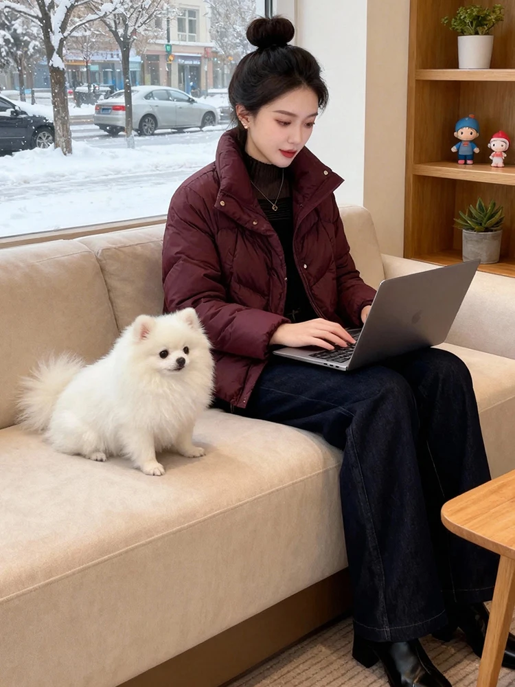 

Женская зимняя теплая куртка из хлопка с подкладкой, удлиненная, на молнии, цветной пальто-пуховик