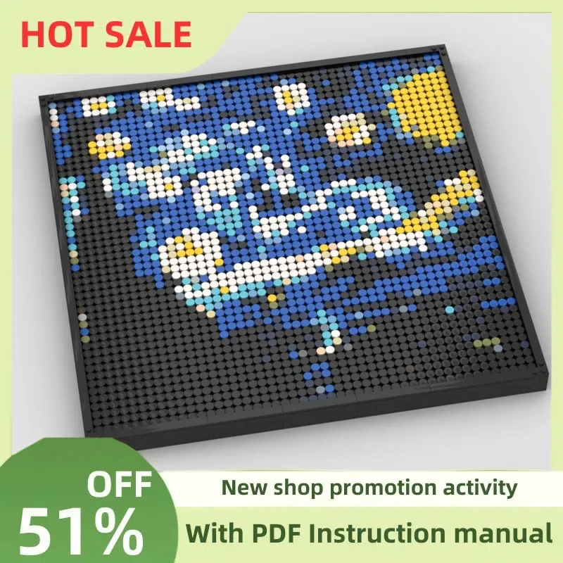 

Новый 2711 шт. Pixel Art Series Moc Starry Night Art Модель для фото Строительные блоки Diy Творческие идеи Детские игрушки Подарки Декоративные комнаты
