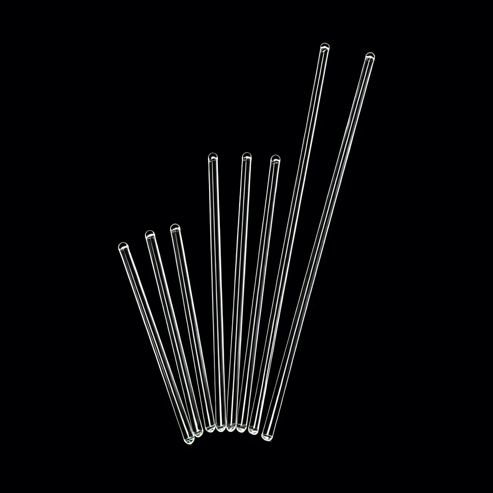 10PCS Lab Glass Stirring Rods Borosilicate Stirrer 5/7/10mm Diameter 150/200/250/300mm Length For Chemistry Lab