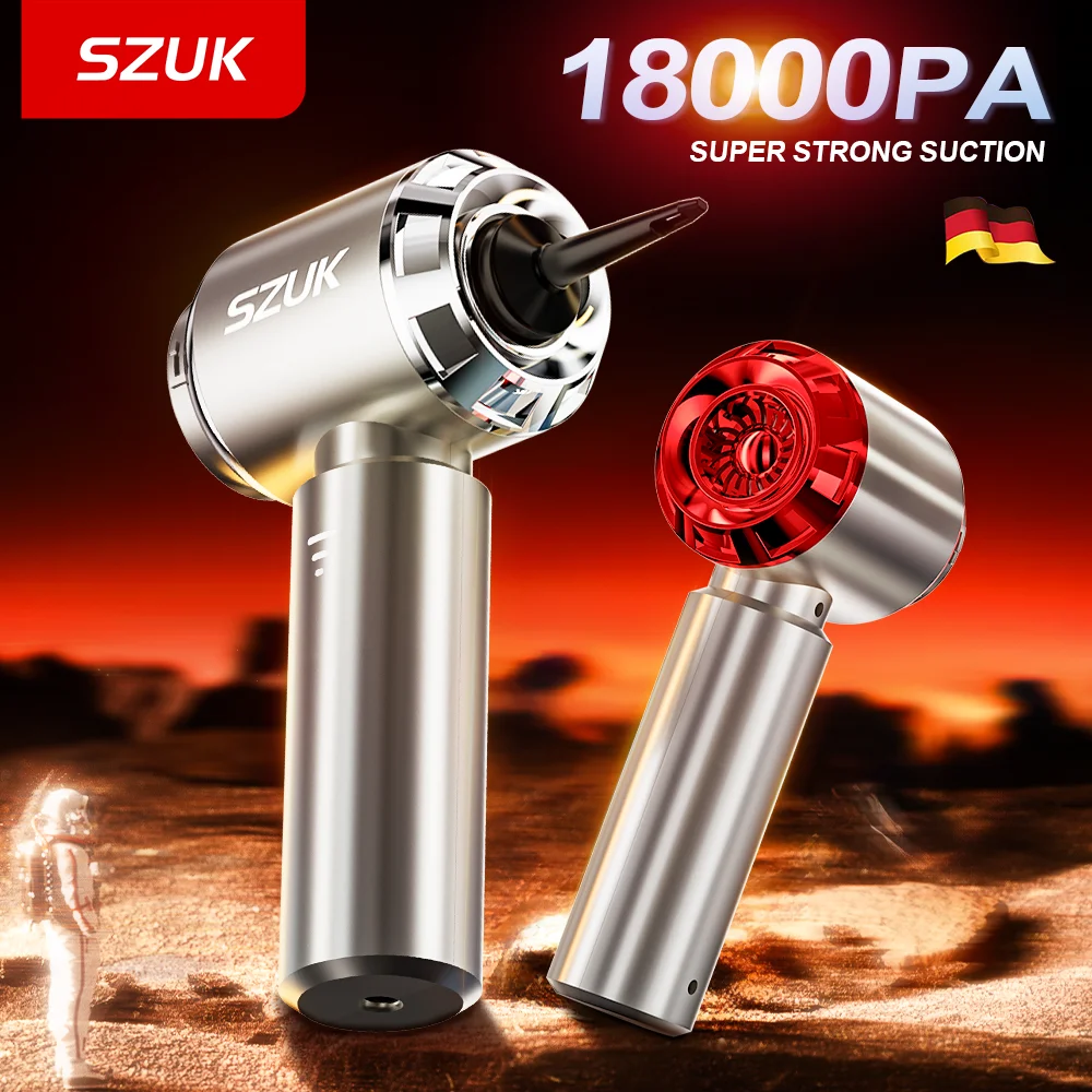 SZUK 18000PA Portable Car Vacuum Cleaner Strong Suction Handheld Cleaning Machine Poweful Mini Wireless Vacuum Cleaner for Car