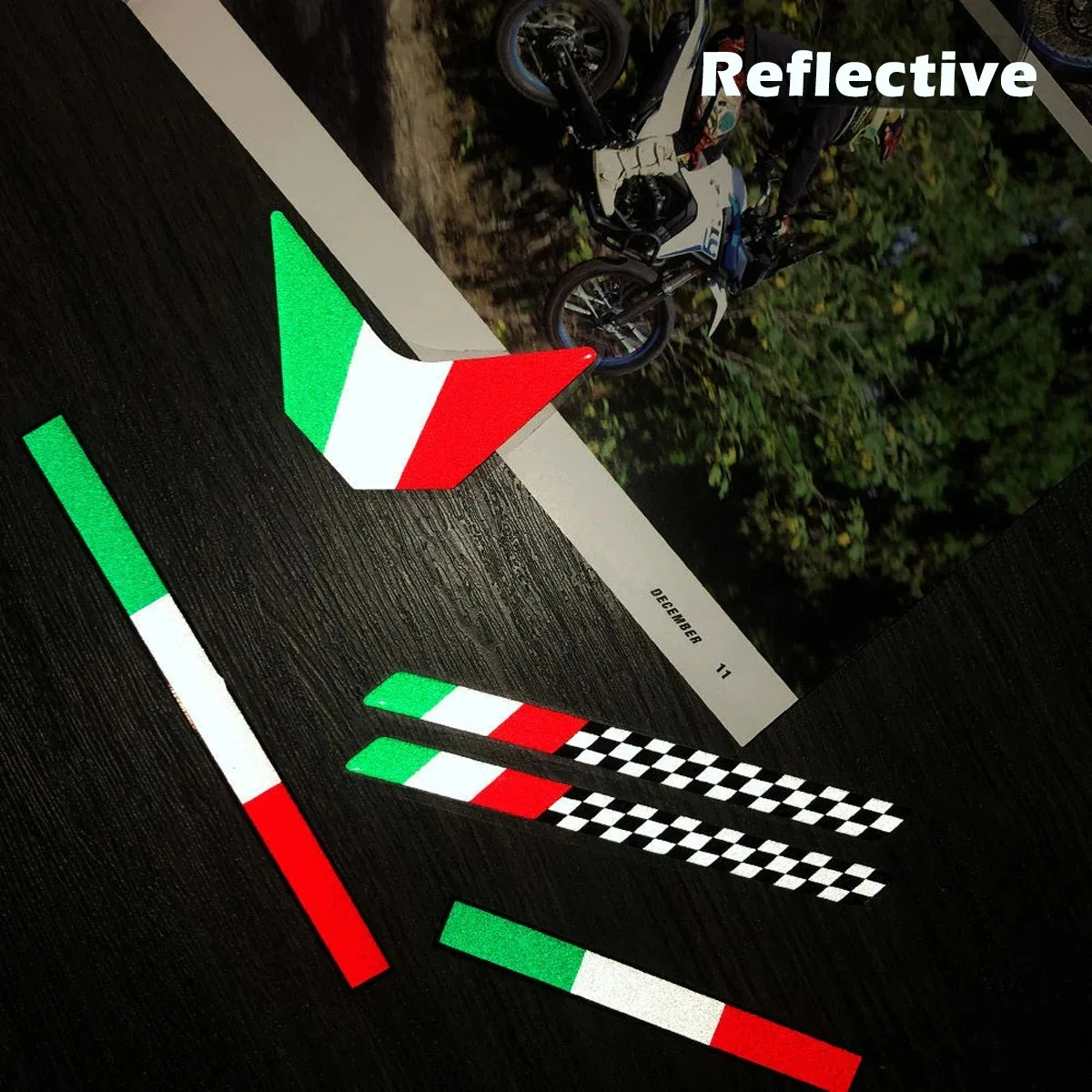 3D Resin Reflective Logo Helmet Italy Flag Sticker Emblem Badge Decoration Car Accessories Italian for Motorcycle Car Bike Truck