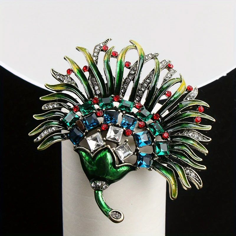 Heavy Industry Fashion Trend Painted Dripping Oil Plantain Leaf Brooch