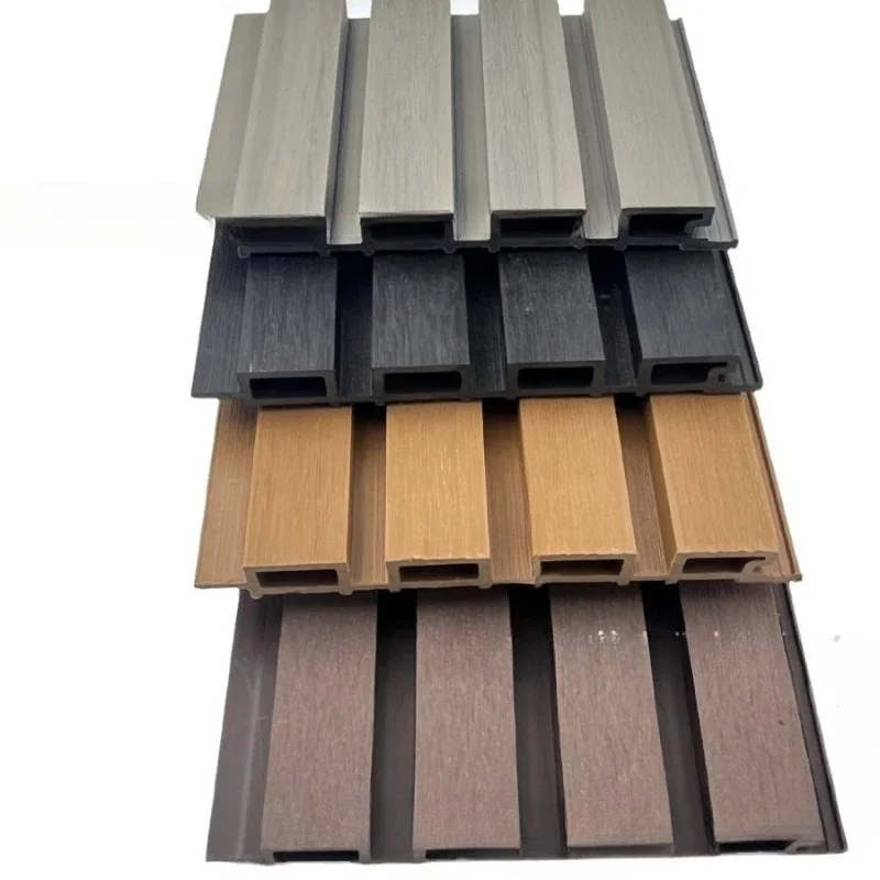 Plastic wood fence board fence, outdoor courtyard fence, wood plastic Great Wall wall board anti-corrosive wood terrace railing