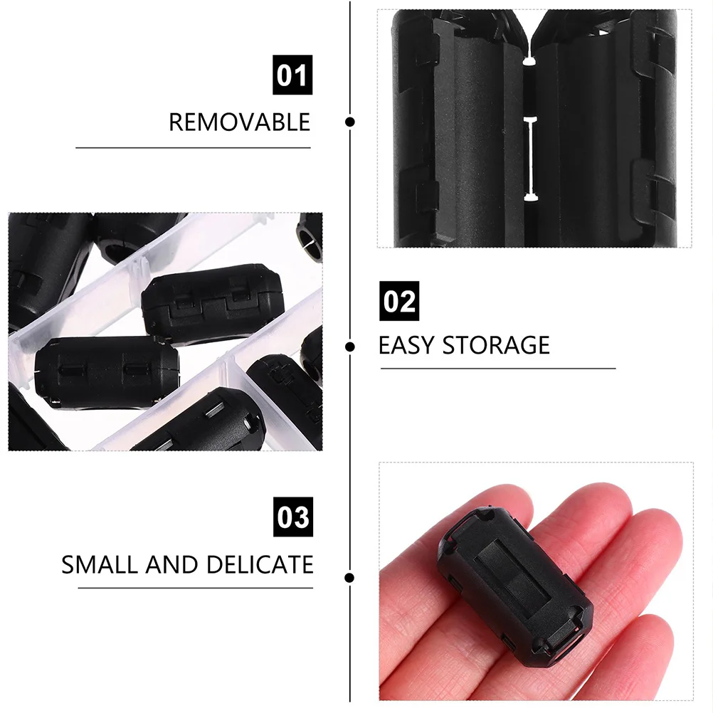 

25Pcs Clip-on Ferrite Bead Core for Cable Emi Absorption Power Cord USB Audio Video Data Line Noise Filter Removable Magnetic