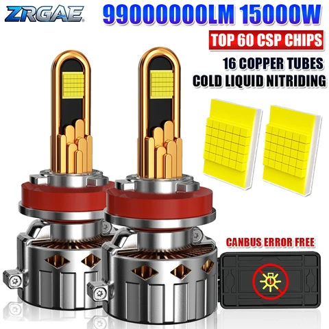 2 шт. светодиодные лампы H7 H11 Canbus, высокая яркость, H4 H1 H8 H9 12000W 28000000LM HB3 HB4 9005 9006 HIR2 9012, автомобильные светодиодные лампы Turbo 6000K