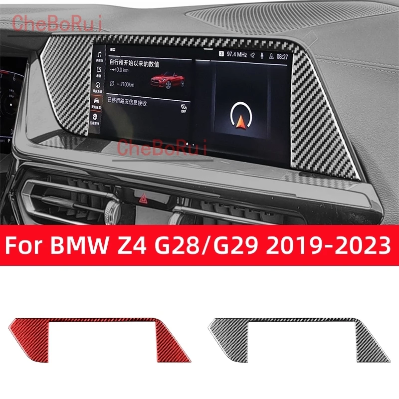 

Аксессуары из углеродного волокна для BMW Z4 СЕРИИ G28 G29 2019-2023, автомобильная Центральная панель управления навигацией, отделка, наклейки на рамку