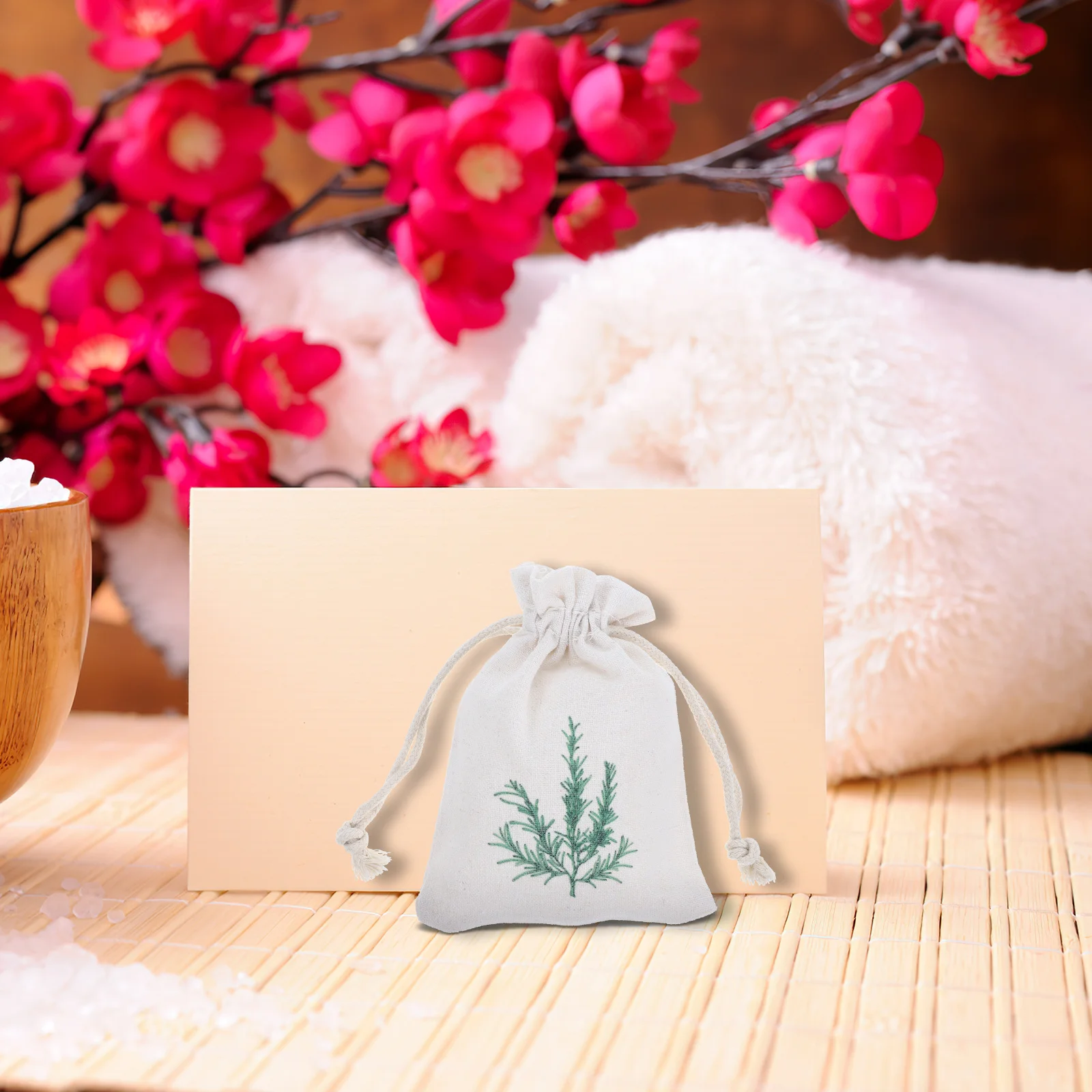 

10Pcs DIY Fabric Sachet Bags Reusable Cotton Drawstring Pouches for Lavender Herbs Fragrance Gift Home Car Office Decor Scented