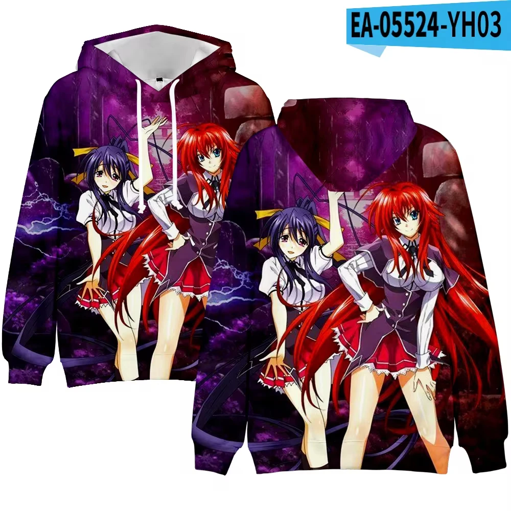 Hot Anime High School DxD 3D Print Men\'s Hoodie Harajuku Long Sleeves Oversized Outdoor Pullover Sweatshirt Unisex Clothing