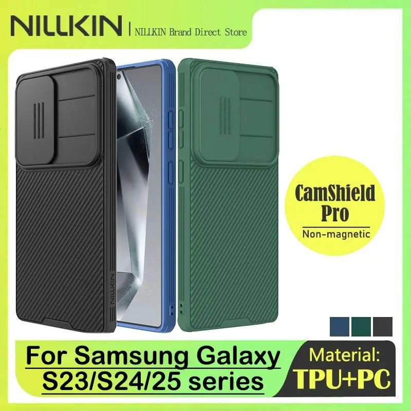 NILLKIN CamShield Pro Case for Samsung Galaxy S25, S25 Plus, S25 Ultra, Camera Privacy Shield, All-Around Coverage, Precise Fit