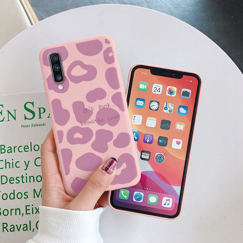 Leopard Print Phone Case For Samsung Galaxy A50 A70 A55 A56 A16 A35 Protection Back Cover Soft Silicone Fundas Coque