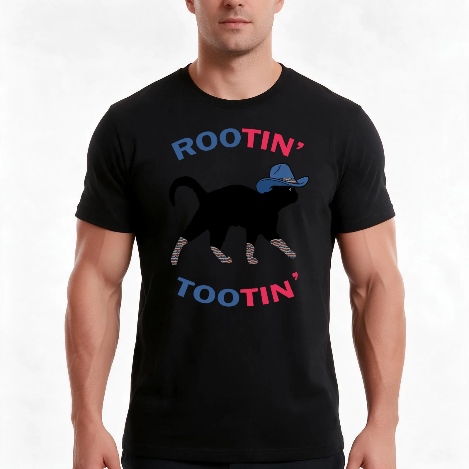 Rootin Tootin Cowboy Cat T-Shirt Summer Casual Cotton Tee Oversized Streetwear Tops Vintage Graphic Print Unisex Men Women