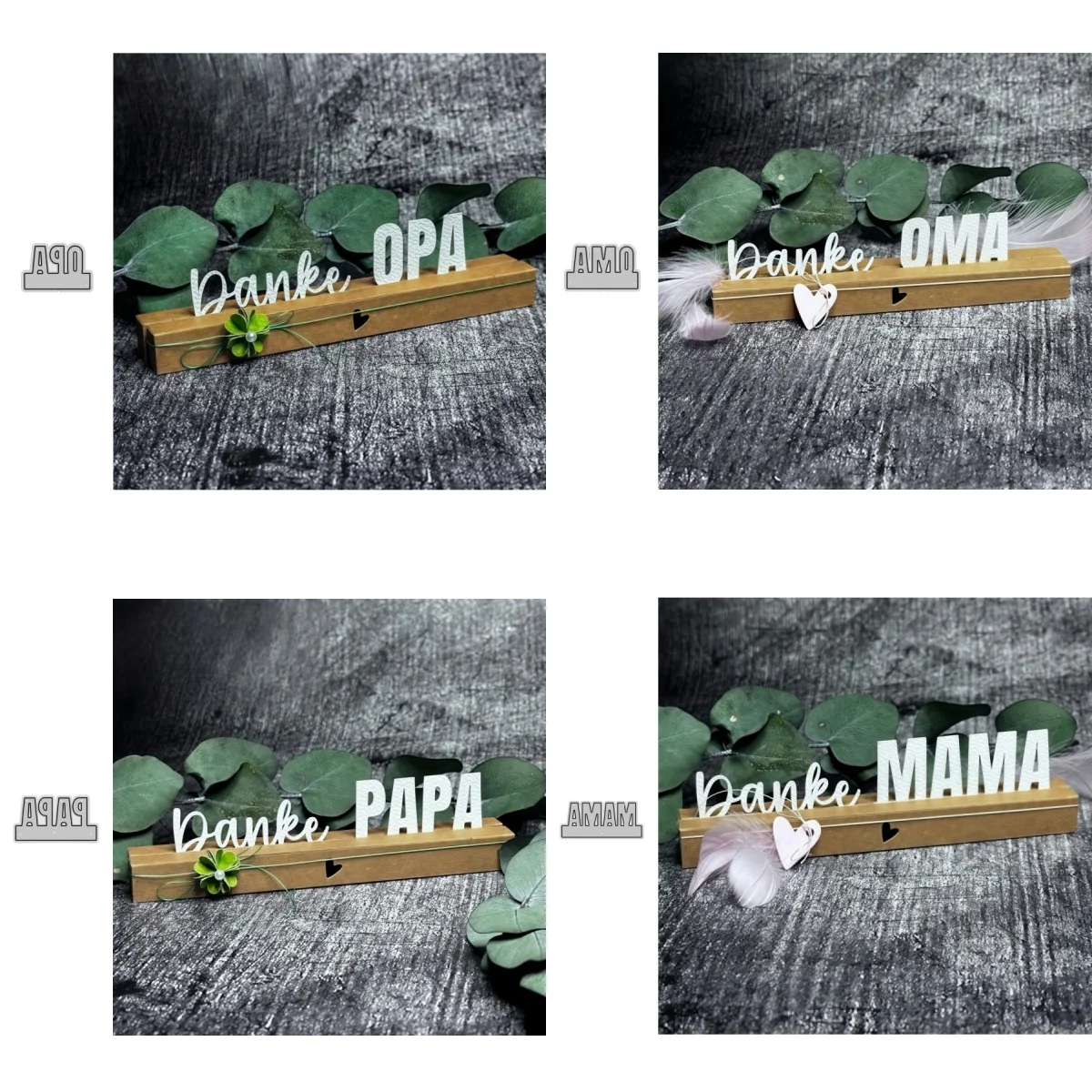 Nova chegada alemão Danke Papa Mama Opa Oma corte de metal dados para diy scrapbooking cartão fazendo estênceis álbuns de fotos