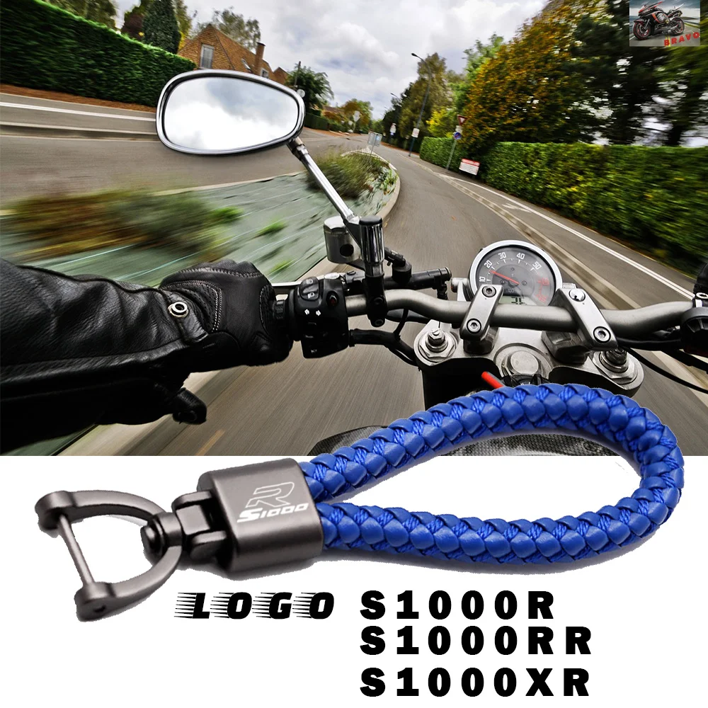 

Hand Woven Keychain For BMW S1000R S1000RR S1000XR 2009-2023 2024 Motorcycle Accessories Custom Logo Leather Metal Keyring Parts