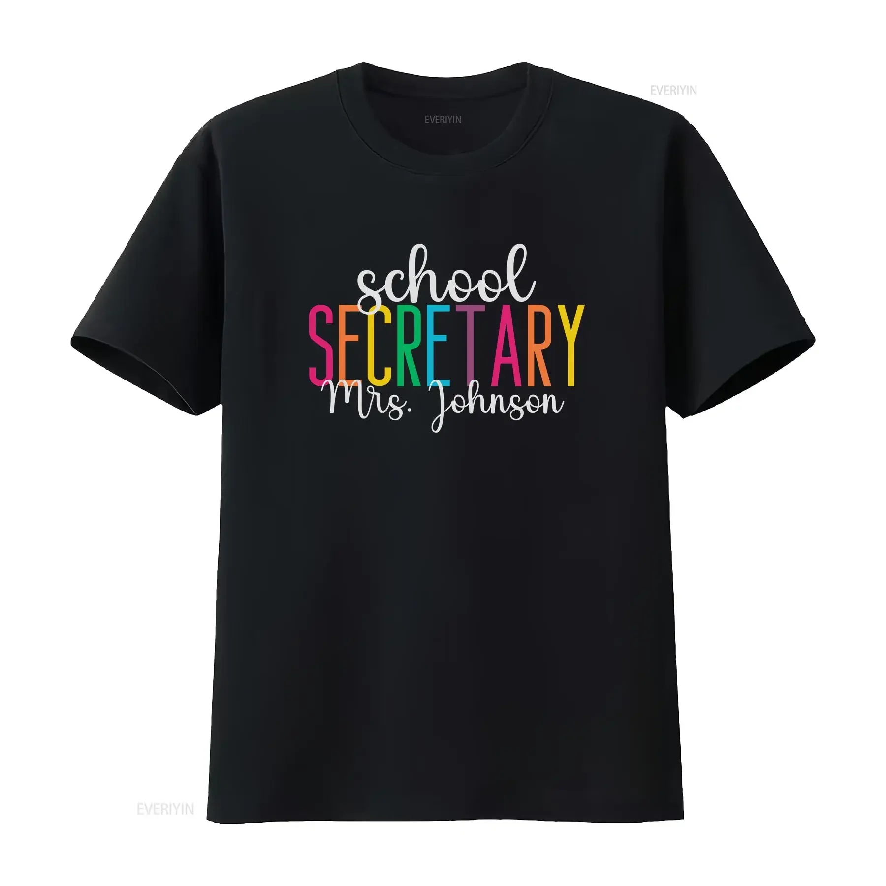 School Secretary T Shirt Office Teacher Staff Elementary vintage Washed Unisex Stylish graphic homme Slightly Breathable Casual