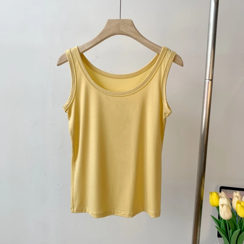 Mod U-Ne تانك توب نسائي صيفي فضفاض جميل با مقاس كبير حزام ملون للتخسيس قاعدة irt