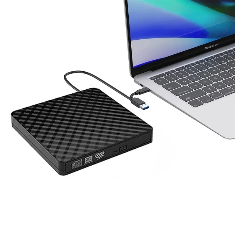 

2in1 USB3.0 TypeC Slim External DVD RW CD Writer Drive Burner Reader Player Optical Drives For Laptop PC DVD Burner DVD