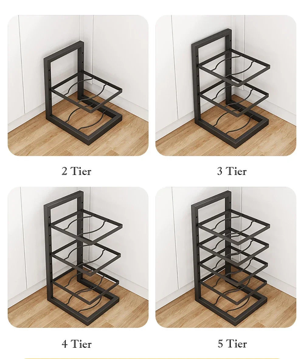 Adjustable Stainless Steel Pot Rack Multi-Layer Organizer Kitchen Storage Holder for Pots and Pans Household Use