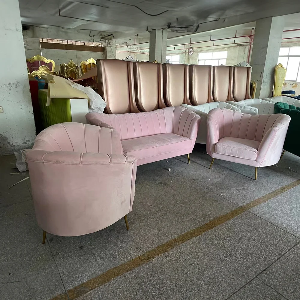 Luxury Royal Queen King Throne Sofa Chair Velvet Fabric Lazy Sofa Chair Furniture For Rental