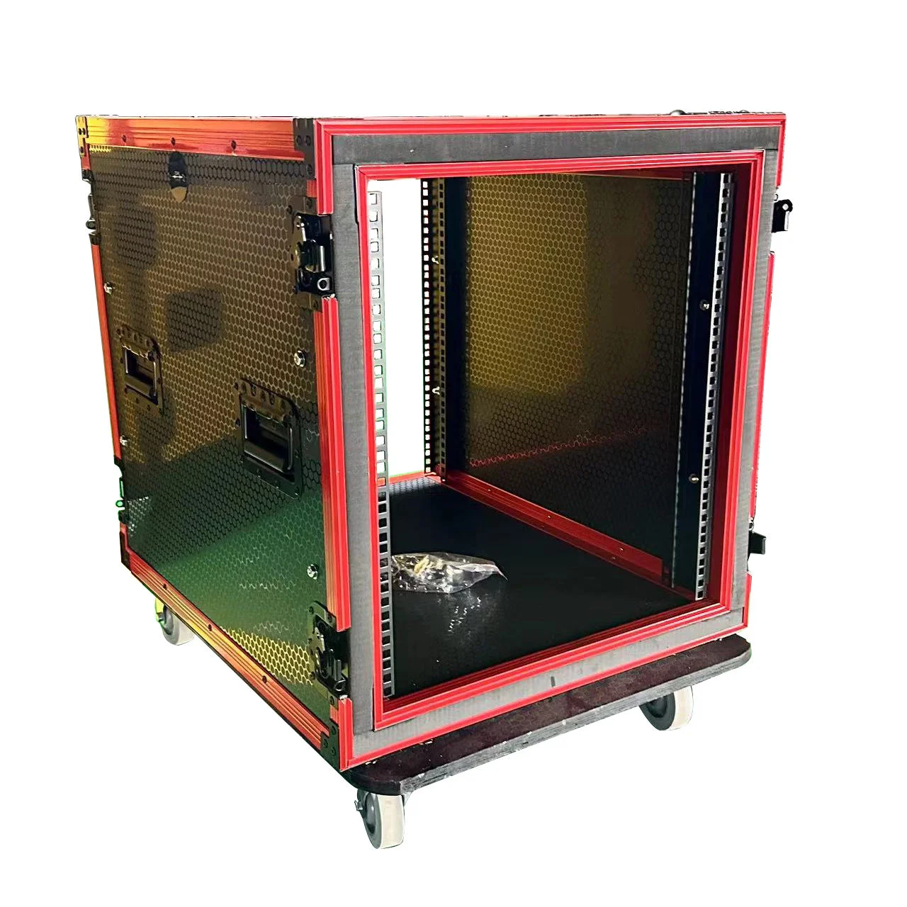 Professional 10U 12U Shock Mount Flight Case Durable Rack Mount Box for Stage Amplifier Audio Equipment Protective Trunk