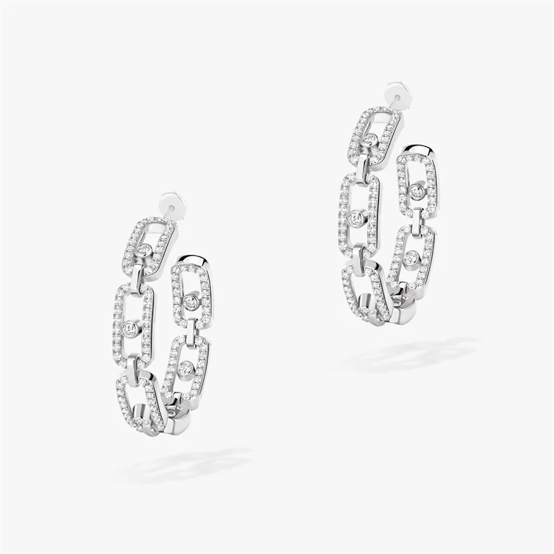 S925 Sterling Silver Luxury Diamond Earrings Official Website Earrings MOVE LINK Fashionable High Quality Christmas Gift