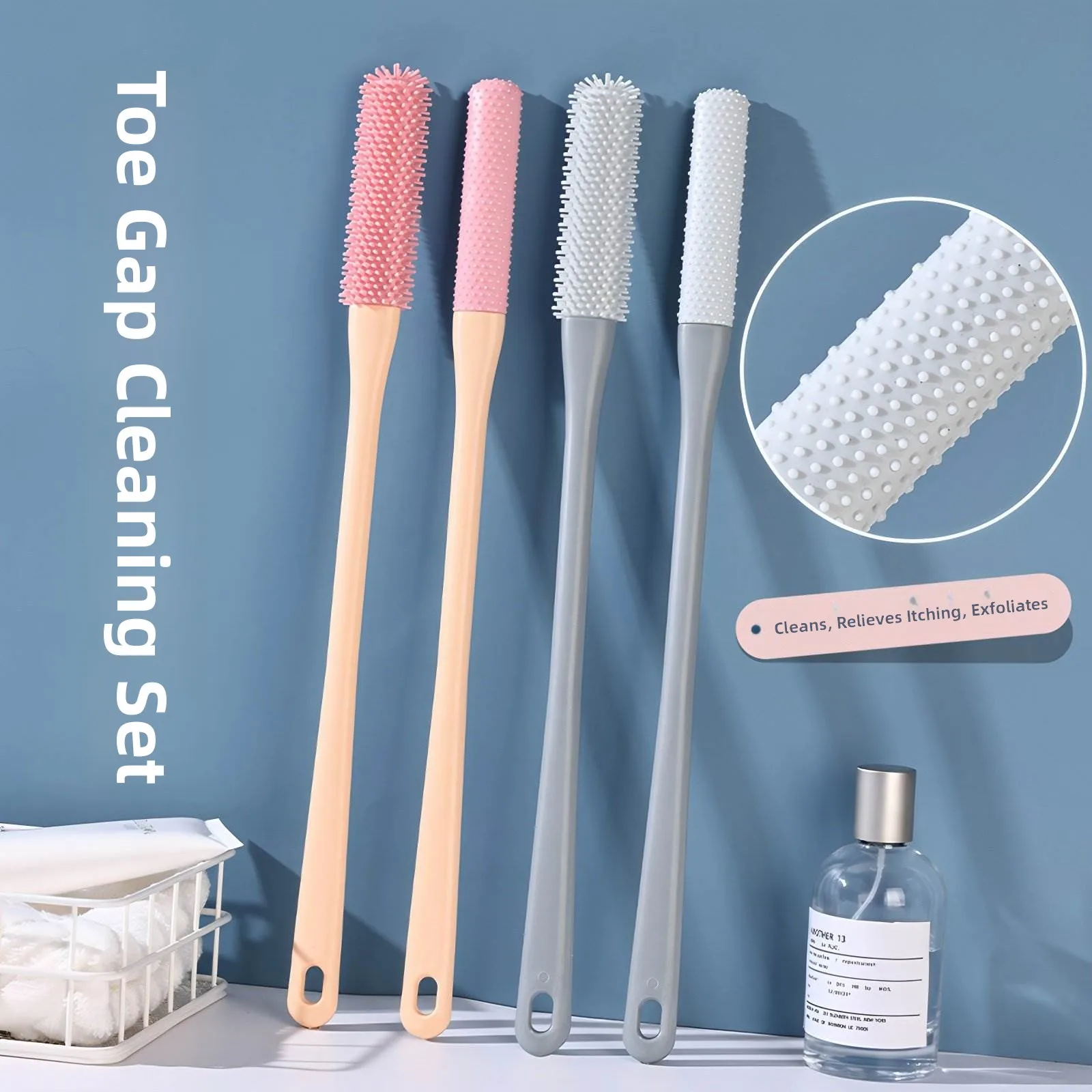 

Long Handle Batoom Foot Scrubber No Need to Bend Waist for Dead Skin Removal Multi-Functional Fly Personal Cleaning Tool