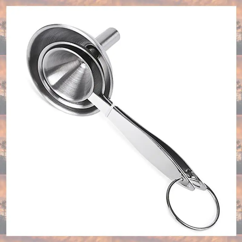 2025 Trend 6X 3 In 1 Funnels For Filling Bottles Stainless Steel Small Kitchen Funnel Set For Transferring Essential Oils Liquid