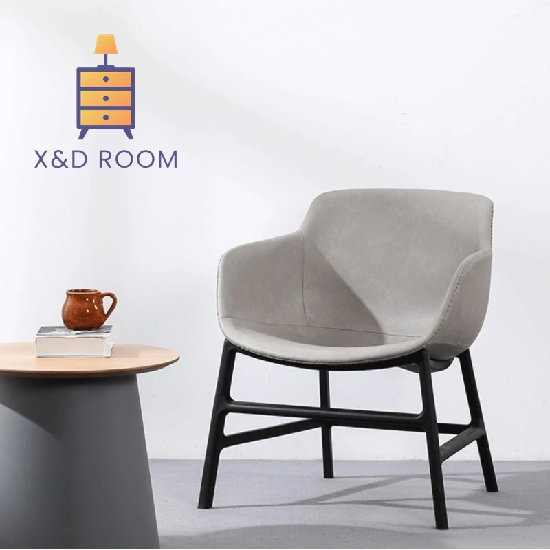 X&D Nordic Style Chair Home Dining Chair With Backrest Bedroom Single Person Leisure Sofa Chair Living Room Negotiation Chair