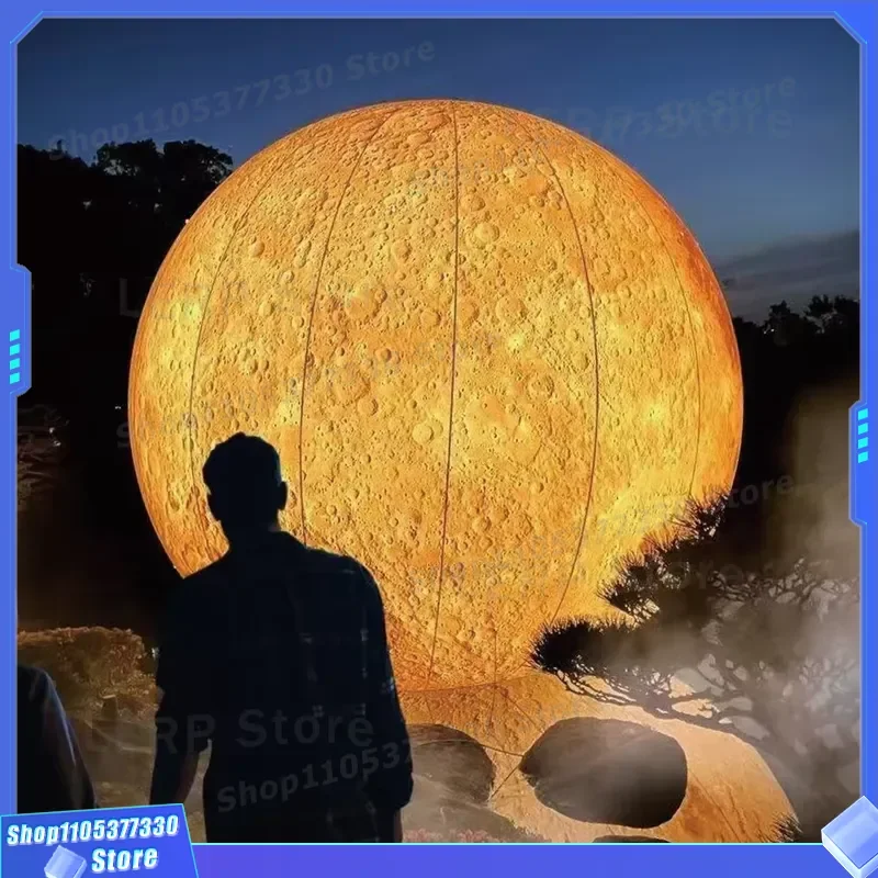 Giant Inflatable Moon Ball LED Light UV Printing Large Earth Sphere Model Outdoor Advertising Decoration Blowing Planet Sun